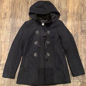 H&M Black Coat Zipper Toggle Button Jacket